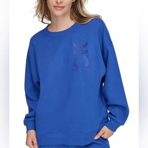 Calvin Klein Performance Oversized Embroidered Logo Crewneck Sweater Sz S NWT
